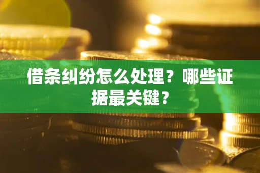 武汉借条纠纷怎么处理？哪些证据最关键？