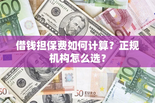 武汉借钱担保费如何计算？正规机构怎么选？