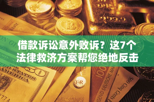 武汉借款诉讼意外败诉？这7个法律救济方案帮您绝地反击！
