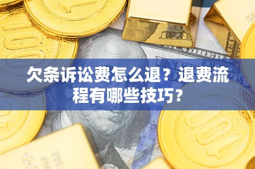 武汉欠条诉讼费怎么退？退费流程有哪些技巧？