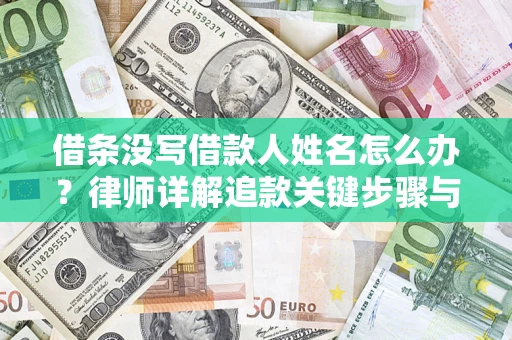 武汉借条没写借款人姓名怎么办？律师详解追款关键步骤与证据链构建