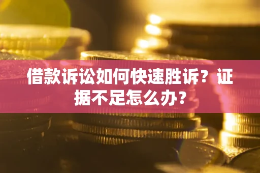 武汉借款诉讼如何快速胜诉？证据不足怎么办？