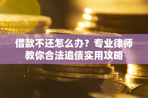 武汉借款不还怎么办？专业律师教你合法追债实用攻略