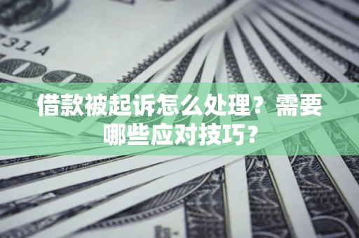 武汉借款被起诉怎么处理？需要哪些应对技巧？