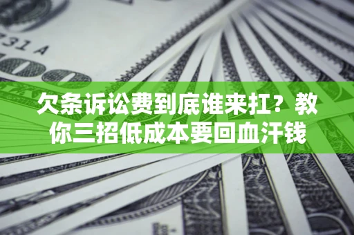 武汉欠条诉讼费到底谁来扛？教你三招低成本要回血汗钱